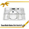Popular style fast food plates/stainless steel food tray plate/square dinner dish